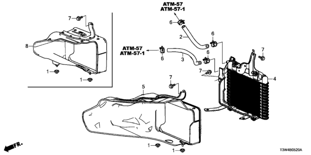 2014 Honda Accord Hybrid Guide, Cooler (ATf) Diagram for 255115M4000