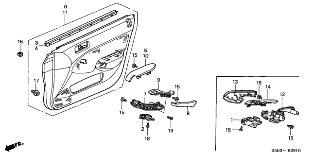 2003 Honda Civic Cover, R. FR. Door Grip *YR169L* (MILD BEIGE) Diagram for 83542S5A003ZD