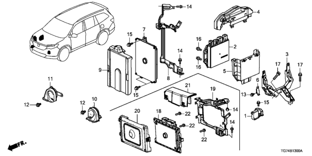 2019 Honda Pilot  ELECTRONIC CONTROL U Diagram for 37820RLVL06