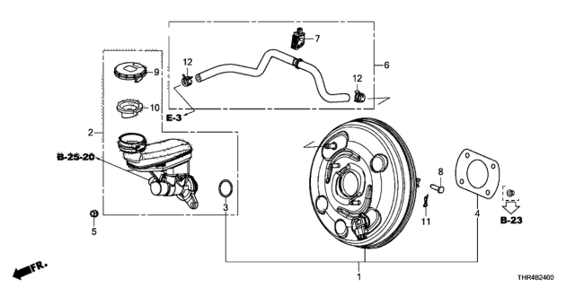 2019 Honda Odyssey  Master Cylinder Set Diagram for 46101THRA01