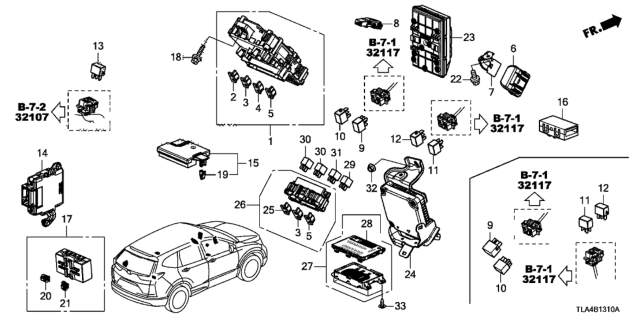 2018 Honda CR-V  Rain/Light Sensor Diagram for 38970TLAA02