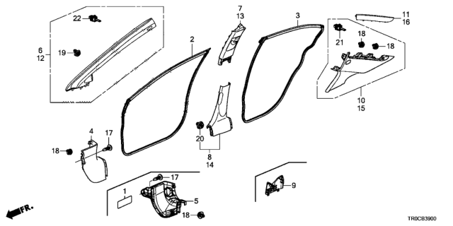2015 Honda Civic Garn Assy. *NH167L* Diagram for 84171TR3A12ZA