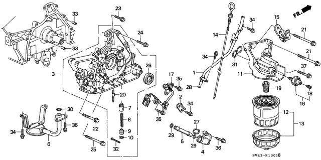 1997 Honda Accord  Plate, Timing Belt Stopper Diagram for 14535P0GA00