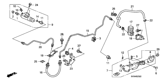 2010 Honda Civic Cylinder Assembly, Clutch Slave Diagram for 46930SWAG01