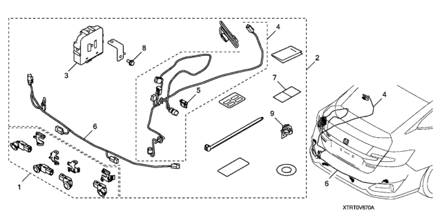 2019 Honda Clarity Fuel Cell Harness, RR. Diagram for 08V67TRT10030