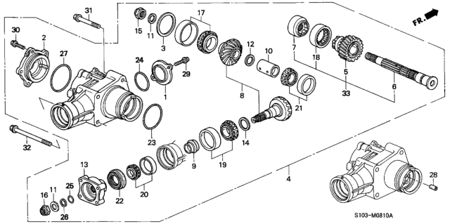1998 Honda CR-V  Nut, Flange (22MM) Diagram for 90201PB6020