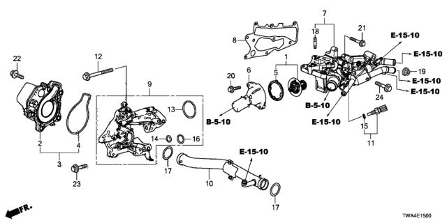 2018 Honda Accord Hybrid O-Ring (46.8X3.1) Diagram for 913015K0A01
