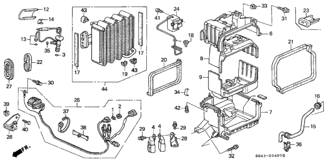 2023 Honda Civic Case, Evaporator (Upper) (W/Insulator) Diagram for 80201SR3A02