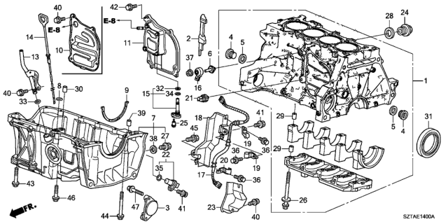 2013 Honda CR-Z  Bolt A, Timing Belt Cover Diagram for 90007679000