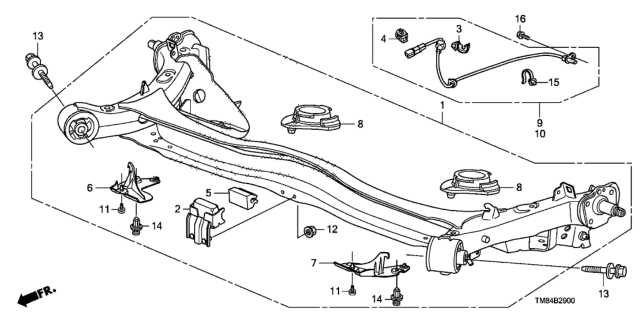 2010 Honda Insight Rubber, Rear Spring Mounting (Lower) Diagram for 52748TF0020