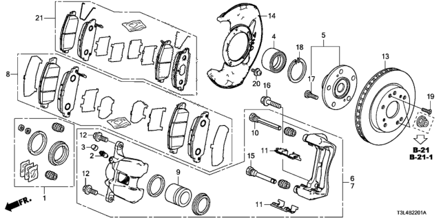 2016 Honda Accord  Set Pad Front (17Cl Diagram for 45022T2GA01