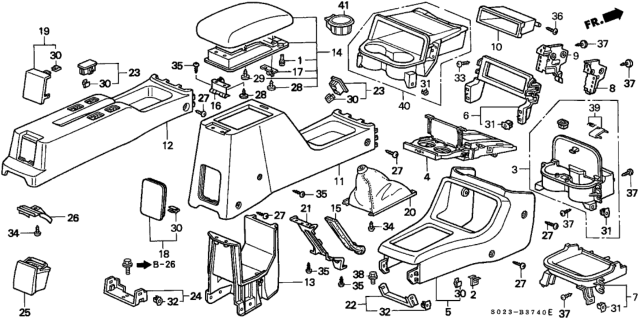 1997 Honda Civic Bracket, L. FR. Console Diagram for 77297S04000ZZ