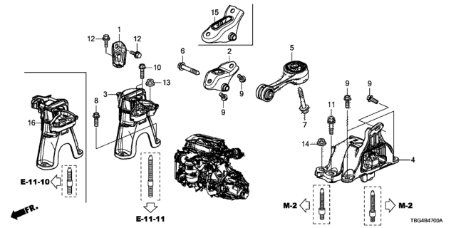 2017 Honda Civic Torquerod LWR (MT Diagram for 50890TBAA01
