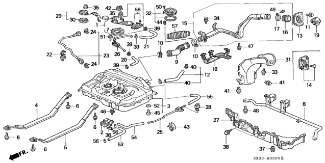 1995 Honda Odyssey  Protector, Fuel Hose Joint Diagram for 17733SX0000