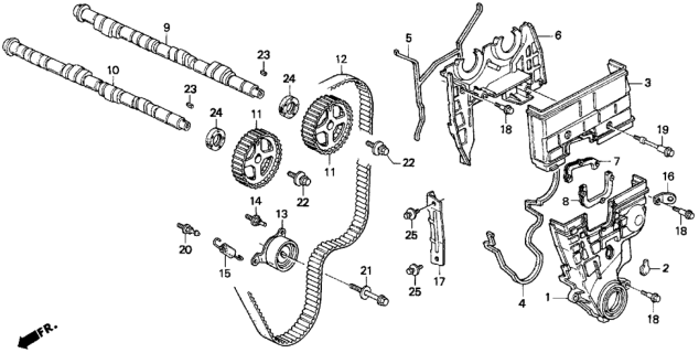 1997 Honda Del Sol  Bolt, Tensioner Diagram for 90026PR3003
