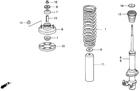1993 Honda Civic  Sleeve, FR. Dust Cover (Showa) Diagram for 51687SR0A02