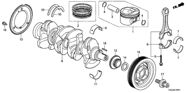2020 Honda Civic  Plate, Crank Pulser Diagram for 13622RPYG00