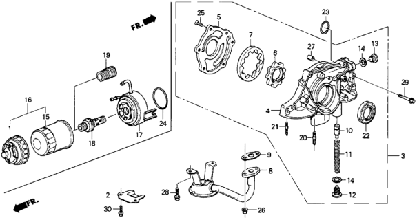 1991 Honda CRX O-Ring (25X2.4) Diagram for 91307PE0010