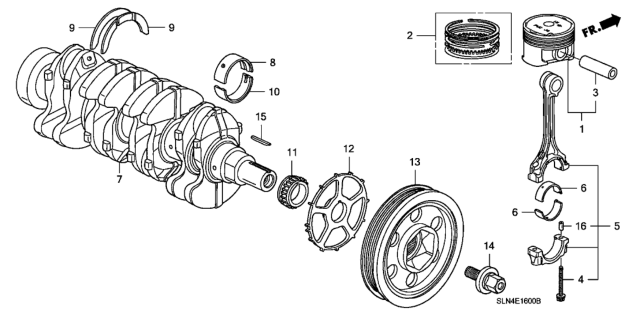 2008 Honda Fit Ring Set, Piston (Std) (Riken) Diagram for 13011PWCJ01
