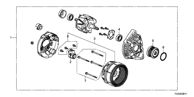 2020 Honda Civic  Screw Diagram for 31147RPY305