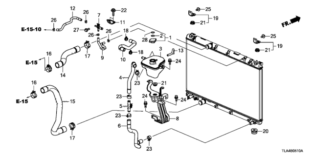 2019 Honda CR-V  Joint, Expansion Tank Outlet Hose Diagram for 191085PAA00