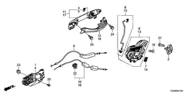 2016 Honda Fit Bracket, R RR Door Out Ha Diagram for 72646T5RA00