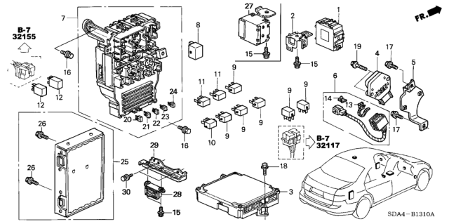 2006 Honda Accord  Relay Assembly, Turn Signal And Hazard (Omron) Diagram for 38300SDBA03