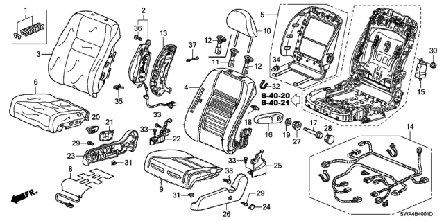 2011 Honda CR-V  Armrest Assembly, Right Front Seat (Atlas Gray) (Leather) Diagram for 81180SWBA51ZA