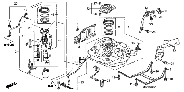 2008 Honda Civic  Band, Fuel Tank Mounting Diagram for 17520SNA000