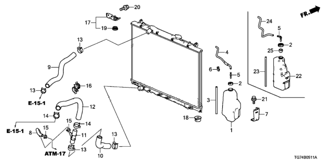 2016 Honda Pilot Cushion, Radiator Mounting (Lower) Diagram for 74172TZ5A00