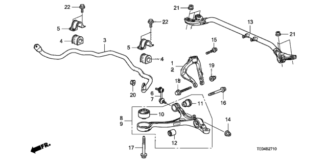 2010 Honda Accord Link, Right Front Stabilizer Diagram for 51320TA0A01