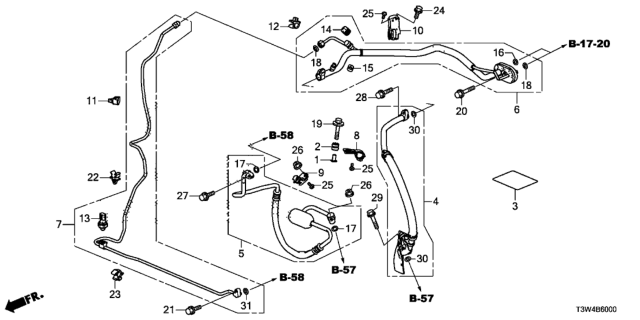 2014 Honda Accord Hybrid  Cap H, Valve Diagram for 80865SN7003