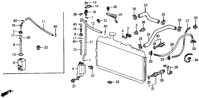 1986 Honda CRX Tube, Reserve Tank Diagram for 19104PE0010