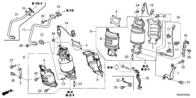 2020 Honda Ridgeline  Cover A, FR. Primary Converter Diagram for 181205J6A00