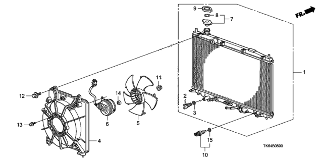 2011 Honda Fit Radiator (Toyo) Diagram for 19010RB1J51