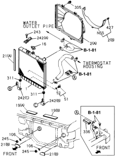1994 Honda Passport  Seal, Radiator (Lower) Diagram for 8971059790