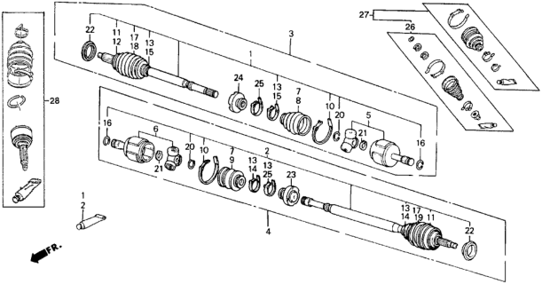 1991 Honda Civic Band C, Boot Diagram for 44318SA2300