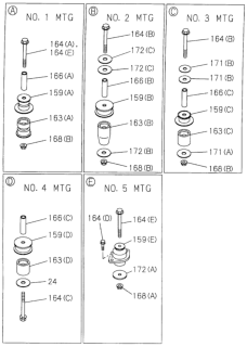 2000 Honda Passport  Bolt (Cab/No.4 Mounting) (10X102) Diagram for 8970915990