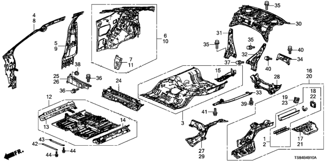 2013 Honda Civic Bolt-Washer (10X45) Diagram for 17525SAA003