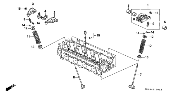 1993 Honda Civic Collar A, In. Rocker Diagram for 14651P08000