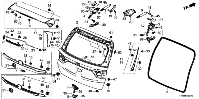 2021 Honda Odyssey  Hinge Complete L, Tail Gate Diagram for 68260THRA12ZZ