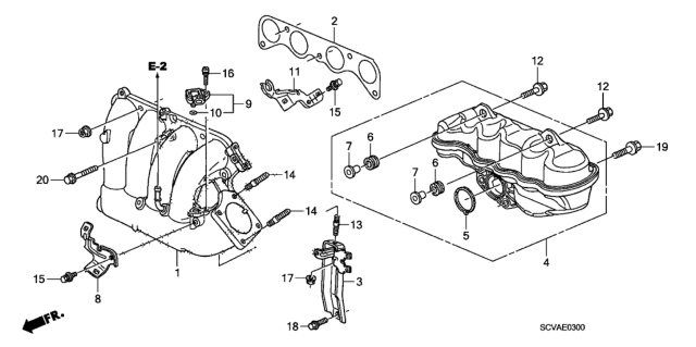 2008 Honda Element  Stay B, Engine Harness Diagram for 32742RTA000