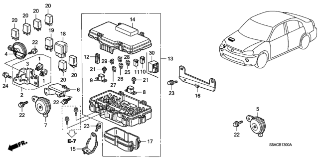 2005 Honda Civic Cover (Upper) Diagram for 38251S5AA12