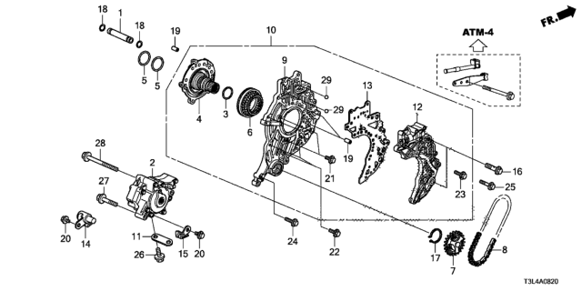 2013 Honda Accord  Stay, Temperature Sensor (ATf)(CVT) Diagram for 28651RJ2000