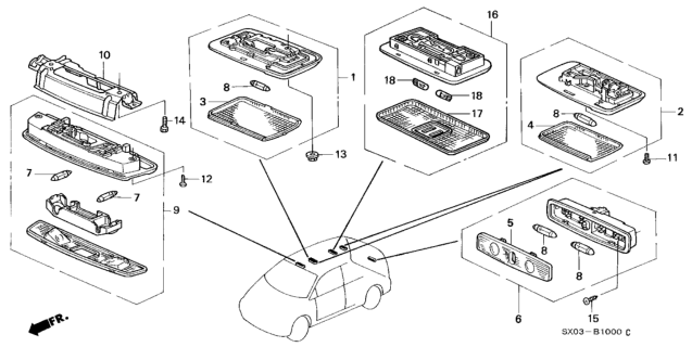 1995 Honda Odyssey  Light Assembly, Front Map (Jade Green) Diagram for 34400SM4003ZK