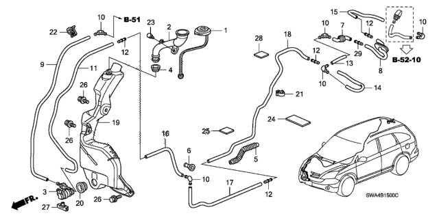 2009 Honda CR-V  Tube (4X7X3030) Diagram for 76839SXSA01
