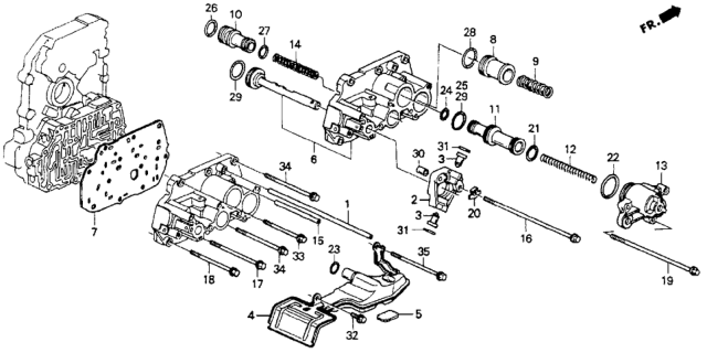 1991 Honda Accord  Base, Servo Detent Diagram for 24278PX4000