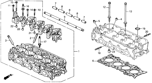 1992 Honda Accord  Cylinder Head Assembly Diagram for 12100PT3A01