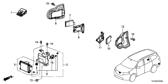 2019 Honda Pilot  Spacer (B) Diagram for 36804TZ3A11
