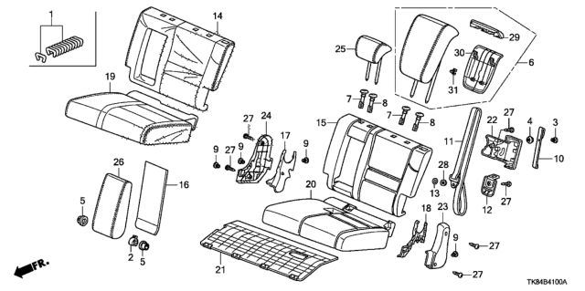 2013 Honda Odyssey Guide, Headrest *NH767L* (TRUFFLE) Diagram for 82143SDAA01YC